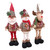 Three plush Christmas standing dolls on a white background