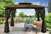 Barcelona Soft Top Gazebo with Cocoa Dome-Tex Canopy and Mosquito Netting (10 ft. x 12 ft.)