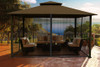 Barcelona Soft Top Gazebo with Cocoa Dome-Tex Canopy and Mosquito Netting (11 ft. x 14 ft.)
