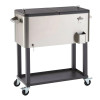 TRINITY 80 Quart Stainless Steel Cooler with Shelf