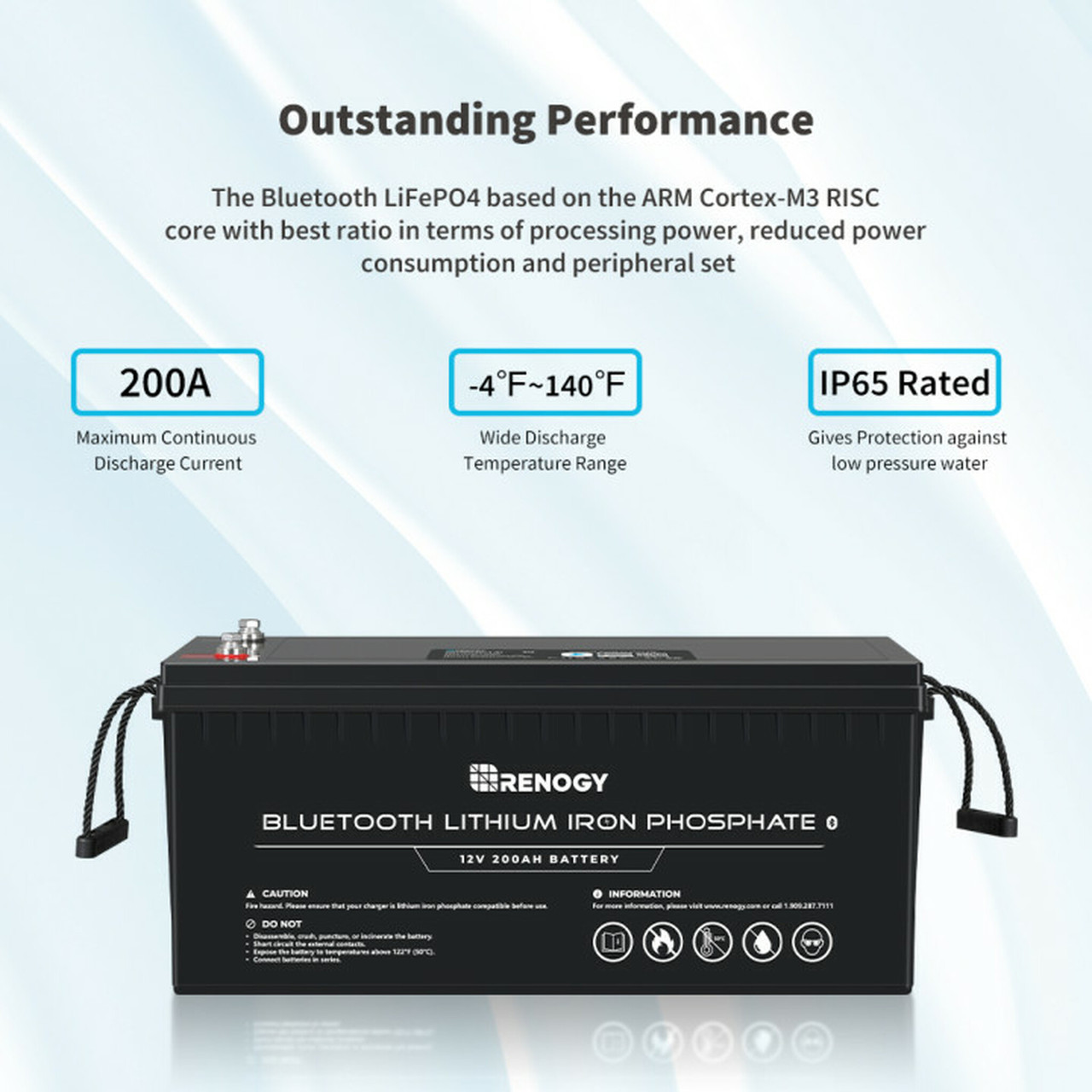 Renogy 12V 200Ah Lithium Iron Phosphate Battery w/ Bluetooth 