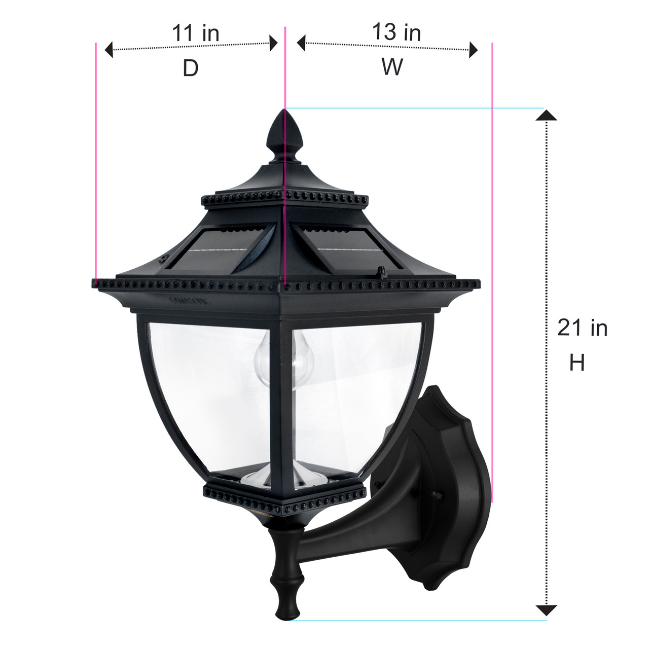 Gama Sonic Pagoda Bulb Solar Lamp – Wall/Pier/3″ Fitter Mount GS-104B-FPW 