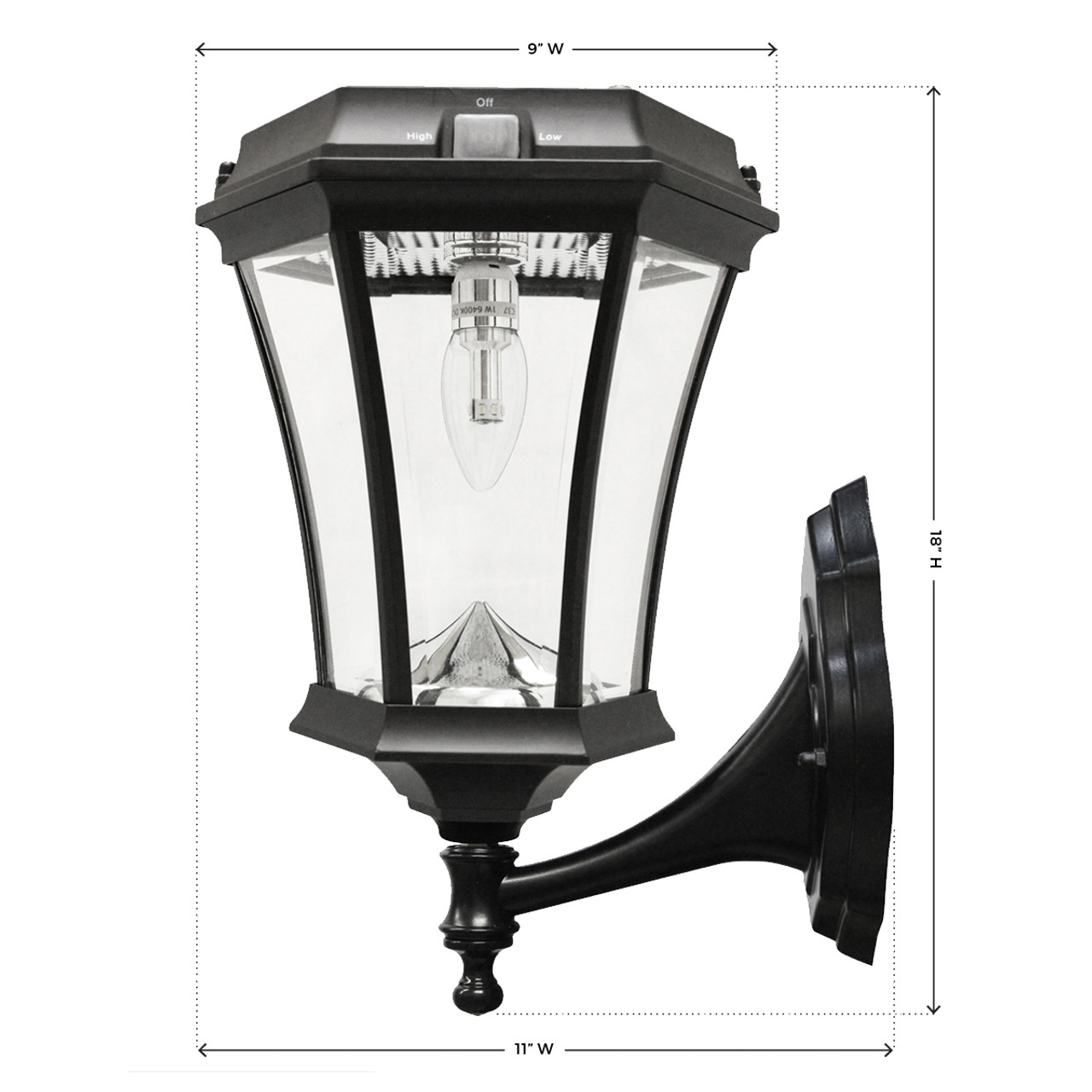 Gama Sonic Victorian Bulb Mounting Options with GS Solar LED Light Bulb GS -94B-FPW