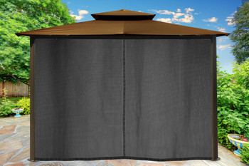 Barcelona Soft Top Gazebo with Cocoa Dome-Tex Canopy, Mosquito Netting and Curtains (10 ft. x 12 ft.)