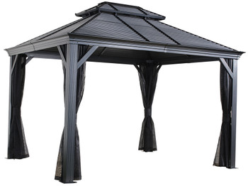 Sojag Mykonos Double Roof Gazebo 12 x 14 ft - Dark grey