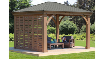 12 ft. Yardistry Meridian Gazebo Privacy Wall (Gazebo not included)