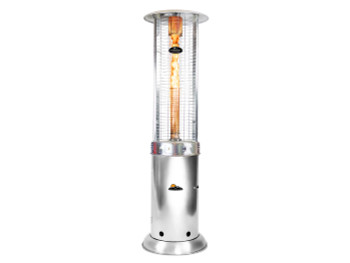 Shine Round Flame Tower Heater Silver Vein