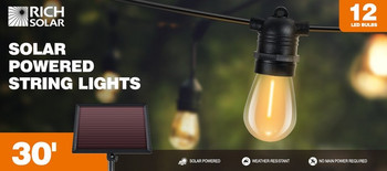 Rich Solar | Solar Powered String Lights 12 Led Bulbs