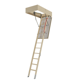 Fakro LWF60 2554 25 in. x 54 in. Fire Rated Wood Attic Ladder  Fakro LWF60 2554 25 in. x 54 in. Fire Rated Wood Attic Ladder