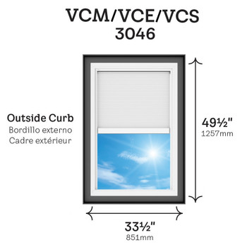 Outside curb dimensions VCE 3046 skylight