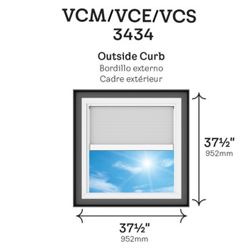 Outside curb dimensions VCE 3434 skylight