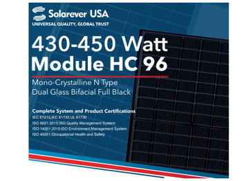 Solarever 450W Mono Solar Panel – Black Frame, 144 Half-Cells