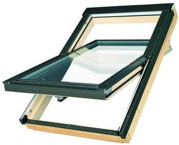 Fakro 32-1/4 in. x 48 in. H Deck Mount Highly Energy-Efficient Roof Window FTT-U6 30/46 with Laminated Triple-Glass