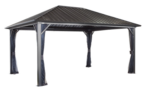 Sojag 500-9165852 Genova Gazebo 12 x 16 ft.- Dark brown