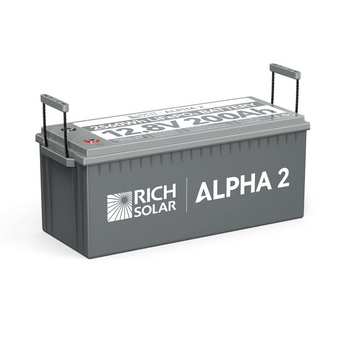 Rich Solar ALPHA 2 | 12V 200Ah LiFePO4 Lithium Iron Phosphate Battery w/ Internal Heat Technology and Bluetooth