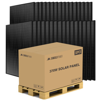 SunGoldPower 370W Mono Black Perc Solar Panel Full Pallet (32 Panels)