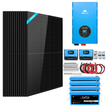 SunGoldPower Complete off Grid Solar Kit 12000W 48V 120V/240V output 10.24KWH Lithium Battery 5400 Watt Solar Panel SGK-12MAX