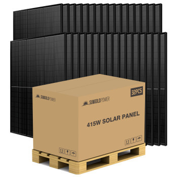SunGoldPower 415W Mono Black Perc Solar Panel Full Pallet (32 Panels)
