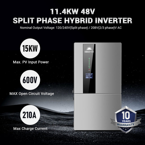 SunGoldPower SGN11.4KHB-48 11.4KW Hybrid Inverter 48V Split Phase (SGN11.4KHB-48)