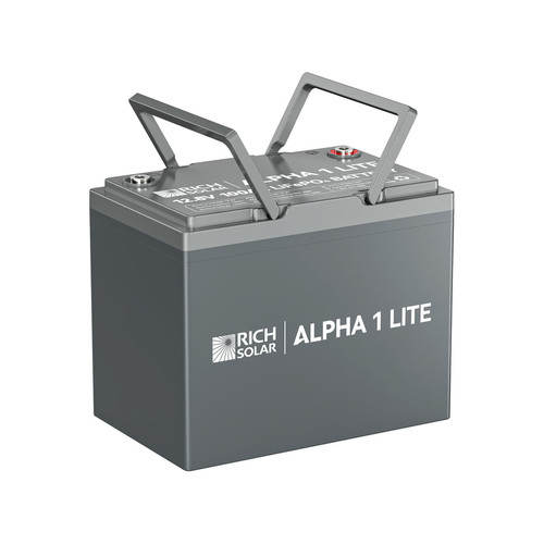 Rich Solar RS-B12100 ALPHA 1 LITE | 12V 100Ah LiFePO4 Battery | Lightweight 12V Lithium Battery for RVs, Trailers, Vans, Boats, Off-Grid | 4,000 Lifetime Cycles | Best Value (RS-B12100)