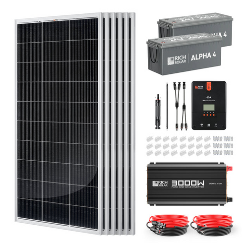 Rich Solar RS-CK1200 1200 Watt 24V Complete Solar Kit (RS-CK1200)