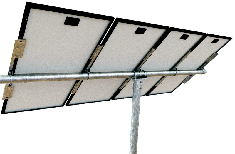 Tamarack Solar Portrait Pole Mount for (4) modules 72-IN - 96-IN long, 1 post, UNI-PGRM/4P1-47