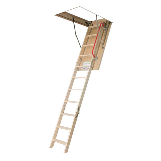 Fakro LWP 2554 25 in. x 54 in. 10 ft. 1 in. Wood Attic Ladder