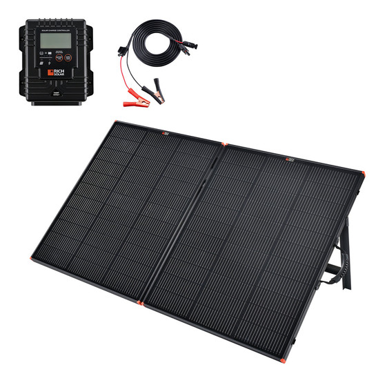 Rich Solar RS-X200BC MEGA 200 Portable Briefcase Charging Kit | 200 Watt Portable Solar Panel | Premium 12V Portable Solar Panel for Generators, Vans, Campers | High Efficiency (RS-X200BC)