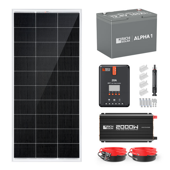 Rich Solar RS-CK200 200 Watt Complete Solar Kit (RS-CK200)