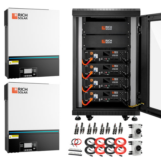 Rich Solar RS-CBK1301D Complete Off-Grid Solar Kit | No Panel | 13,000W 120/240V Output | 48VDC (RS-CBK1301D)