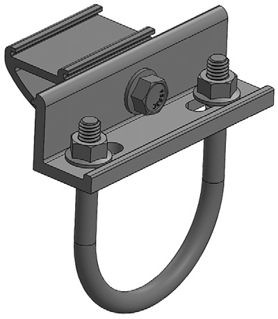 Tamarack Solar 90491-B 3-IN Pipe Mount with U-Bolt (2 Pack) * Connects rail to 3-IN pipe * (90491-B)