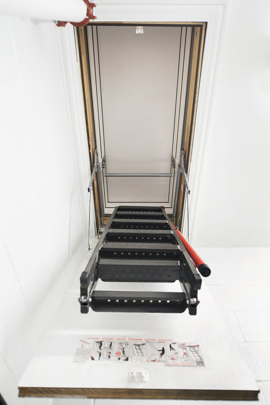 Fakro DRL 27.5 in. x 59.5 in. Flat Roof Access Hatch with Metal Attic Ladder 