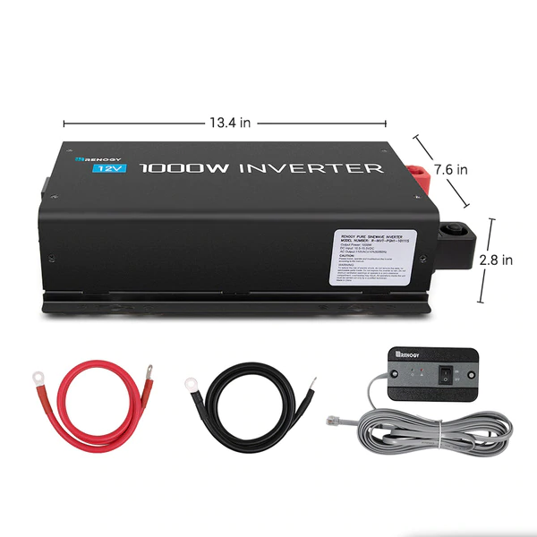 Renogy 1000W 12V Pure Sine Wave Inverter with Power Saving Mode (New Edition)