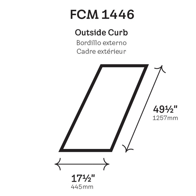 Outside curb dimensions FCM 1446
