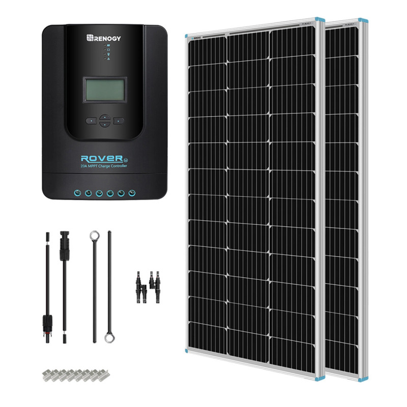 Renogy 200 Watt 12 Volt Solar Starter Kit w/ 20A MPPT Charge Controller