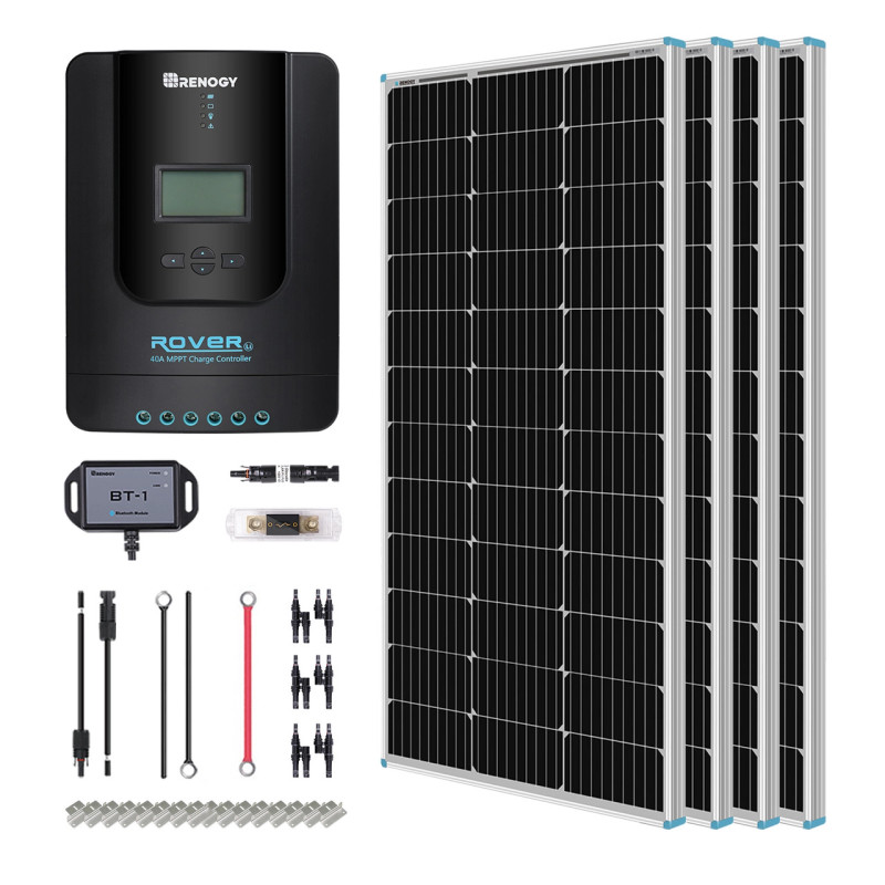 Renogy New 400 Watt 12 Volt Solar Premium Kit W/MPPT REGO Solar Charge Controller