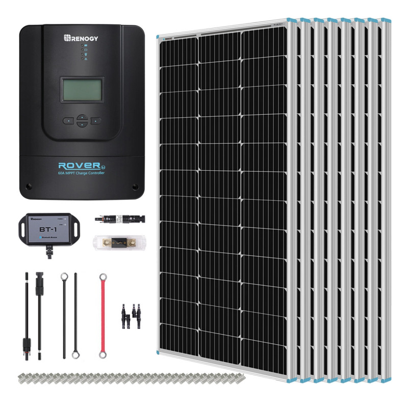Renogy 600W 12V/24V Monocrystalline Solar Premium Kit w/Rover 60A