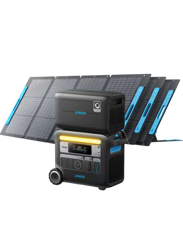 Anker SOLIX F2000 Solar Generator + Expansion Battery + 3 x 200W Solar Panel
