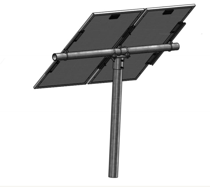 Tamarack Solar Portrait Pole Mount for (2) modules 72-IN - 96-IN long, 1 post UNI-PGRM/2P1-47