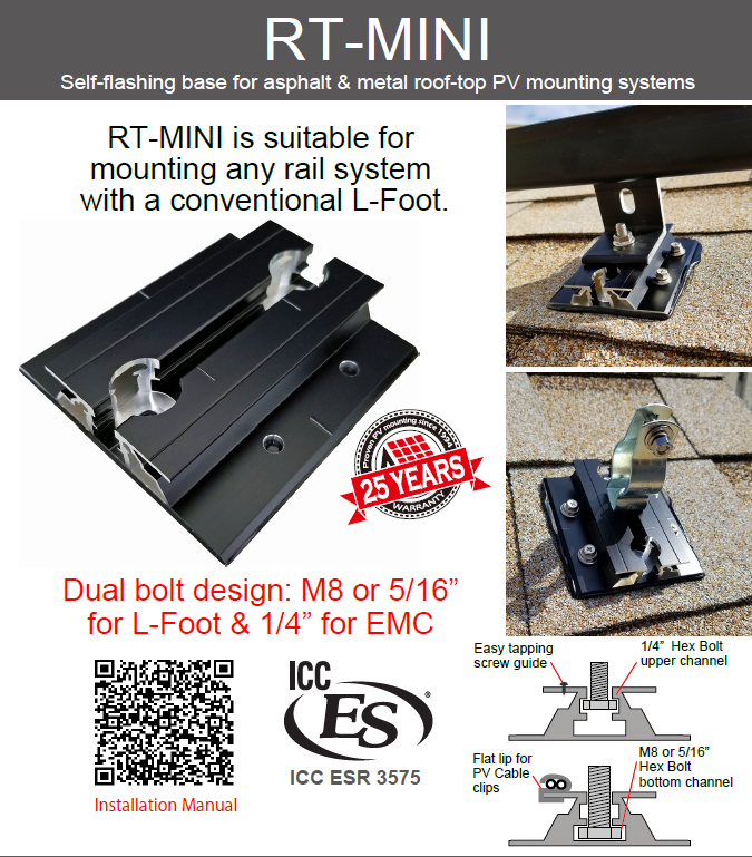 Roof Tech RT-MINI-8 - Roof Tech MINI II Base & Hardware (Box of 8)