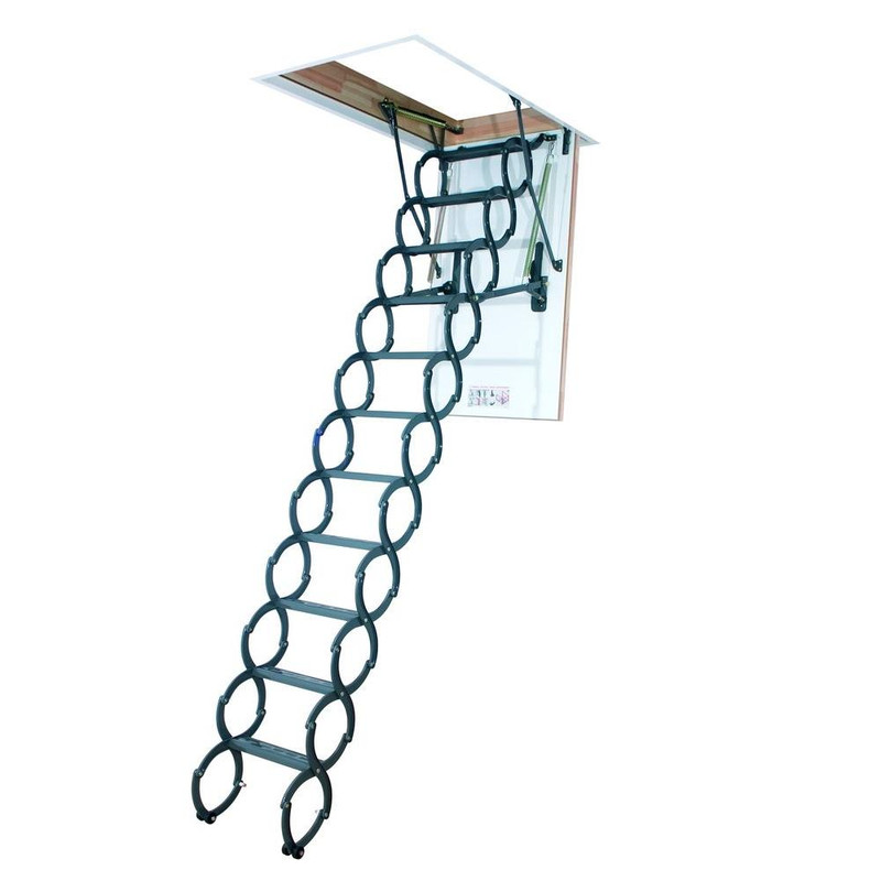 Fakro LST 2731 27 in. x 31 in. Insulated Metal Scissor Attic Ladder