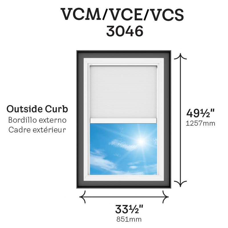VELUX VCM 3046 Manual Venting Curb Mount Skylight