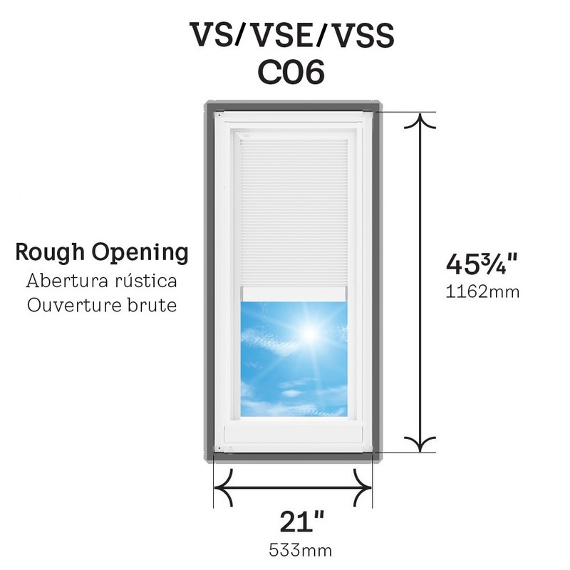 VELUX VS C06 Manual Venting Deck Mount Skylight