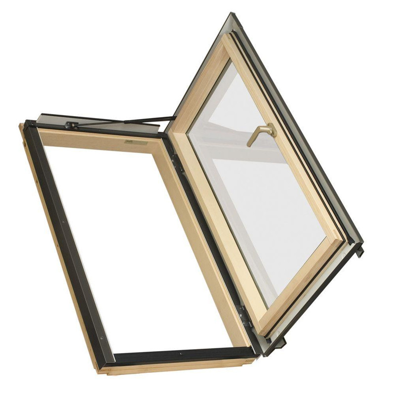 Fakro FWU-R Egress Window 22-1/4 in x 45-1/4 in. Venting Roof Access Skylight with Tempered Glass, LowE