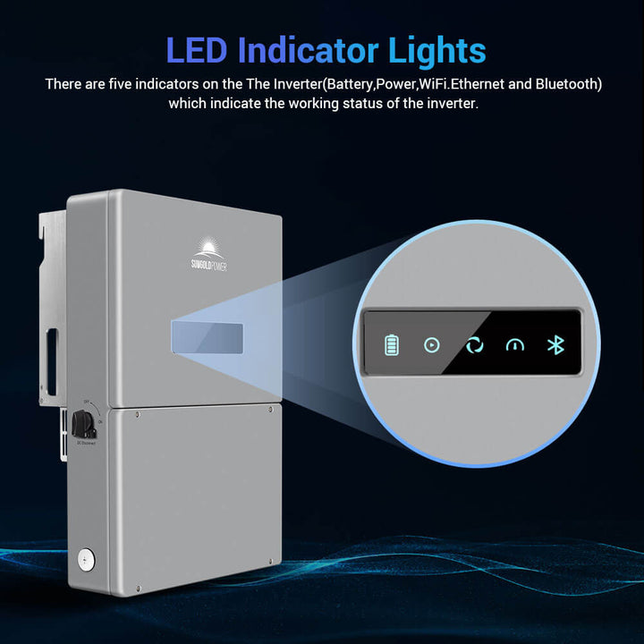SunGoldPower SG11.4KHB-HV High Voltage 11.4KW Hybrid Split Phase Inverter with APS Transmitter (SG11.4KHB-HV)