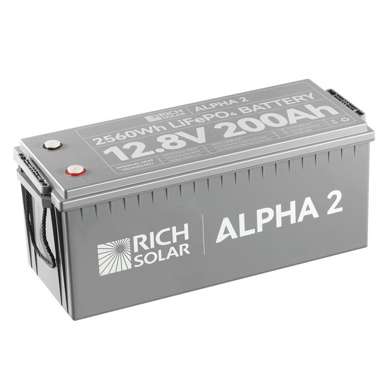 Rich Solar RS-B122S ALPHA 2 | 12V 200Ah LiFePO4 Battery | Powerful 12V Lithium Battery for RVs, Trailers, Vans, Boats, Off-Grid | 5,000 Lifetime Cycles | Bluetooth and Internal Heat Technology (RS-B122S)