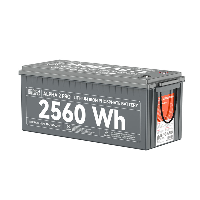 Rich Solar RS-B122SP ALPHA 2 PRO | 12V 200Ah LiFePO4 Battery | Premium 12V Lithium Battery for RVs, Cabins, Tiny Homes | 7,000 Lifetime Cycles | 10 Year Warranty | UL1973 Certified (RS-B122SP)