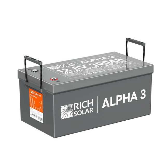 Rich Solar RS-B123S ALPHA 3 | 12V 300Ah LiFePO4 Battery | 12V Lithium Battery for RVs, Cabins, Off-Grid | 5,000 Lifetime Cycles | Internal Heat Techlogy | Bluetooth (RS-B123S)