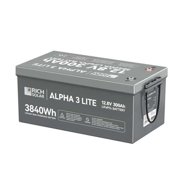 Rich Solar RS-B123 ALPHA 3 LITE | 12V 300Ah LiFePO4 Battery |12V Lithium Battery for RVs, Cabins, Off-Grid | 4,000 Lifetime Cycles (RS-B123)