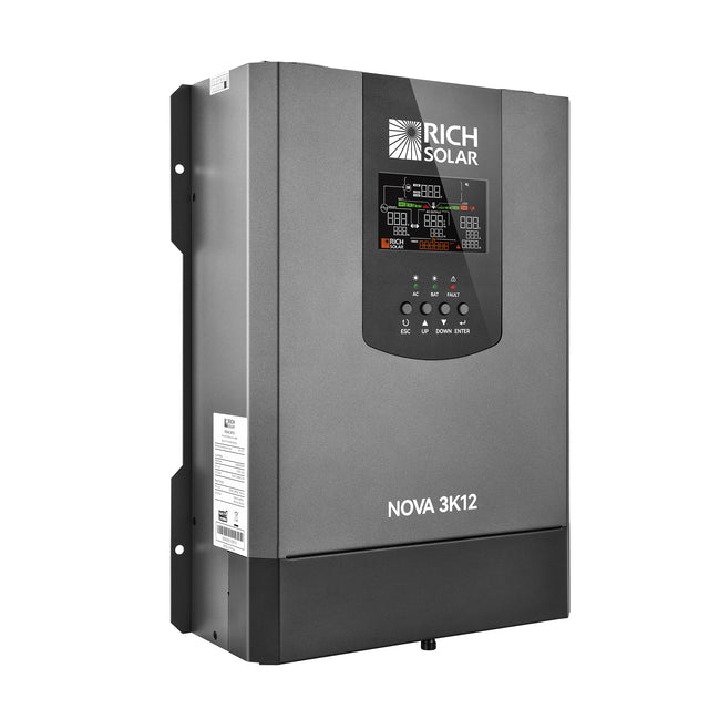 Rich Solar RS-V3P12TS NOVA 3K12 | 3000W 12V Pure Sine Wave Inverter with Built-in Transfer Switch | UL458 Certified for RVs, Campers, Trailers, Vans (RS-V3P12TS)